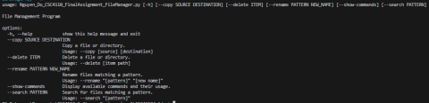 terminal block of sample run of script