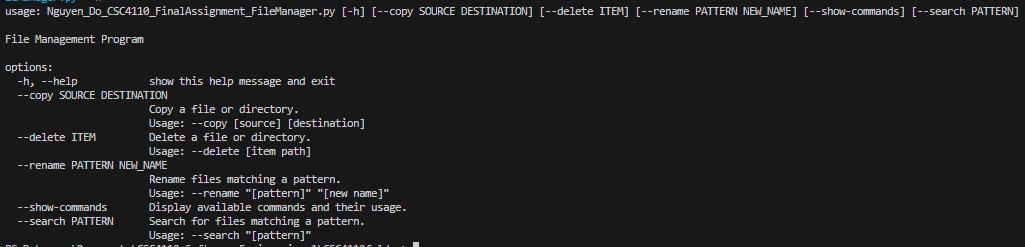 terminal block of sample run of script